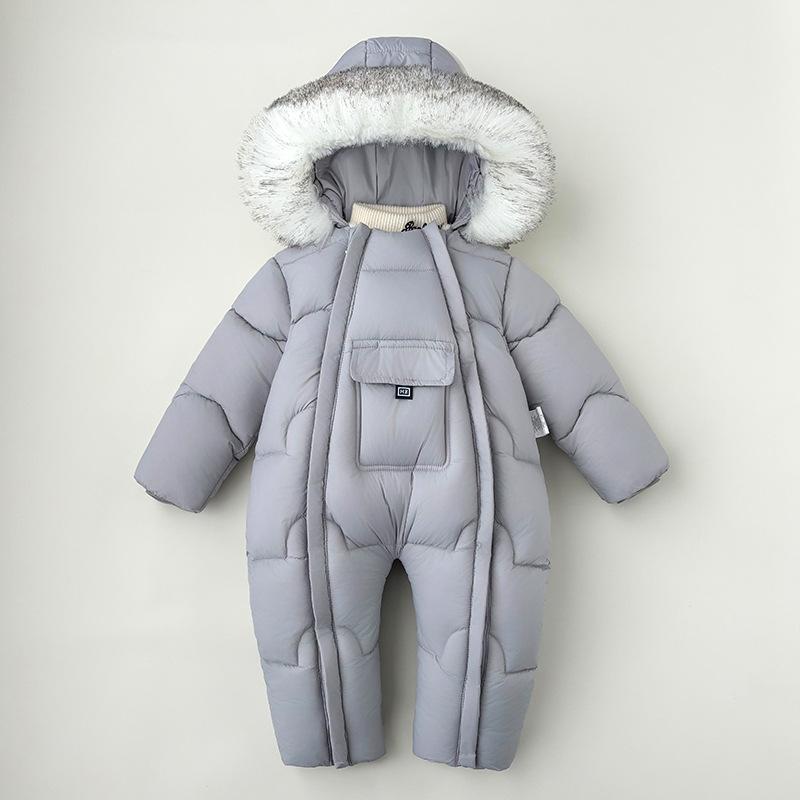 Baby Jumpsuit Daunen Baumwolljacke für Jungen und Mädchen Verdicktes Säuglingsoutfit Warm und verdickt für Outdoor-Bekleidung Strampler 66 von Joom DACH