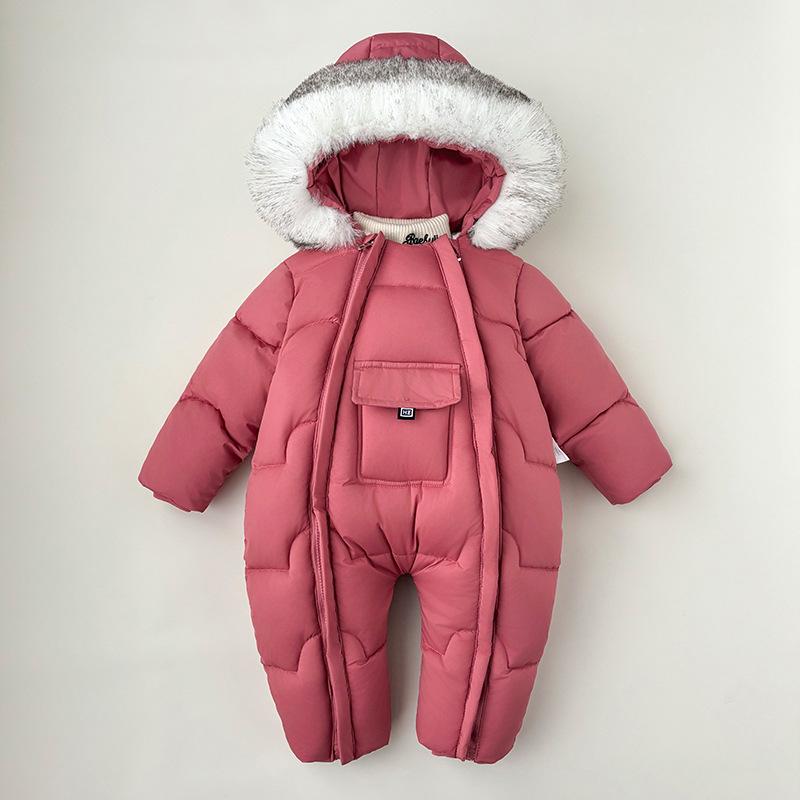 Baby Jumpsuit Daunen Baumwolljacke für Jungen und Mädchen Verdicktes Säuglingsoutfit Warm und verdickt für Outdoor-Bekleidung Strampler 80 von Joom DACH