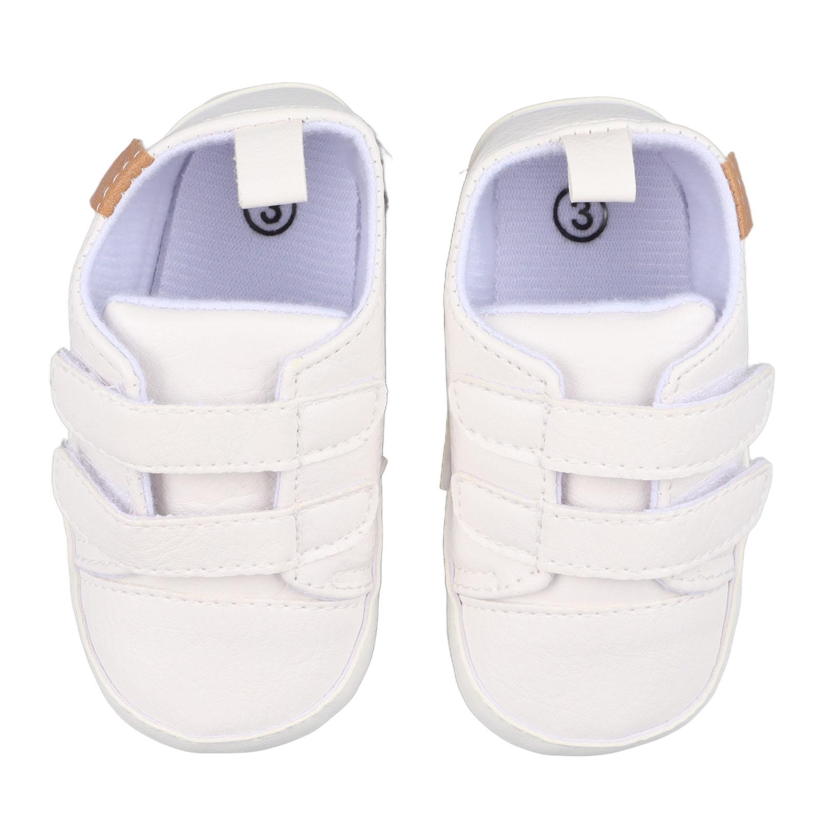 Baby Jungen Mädchen PU Leder Sneakers Atmungsaktiv Niedlich Lässig Modisch Kleinkind Lauflernschuhe 3 weiß von Joom DACH