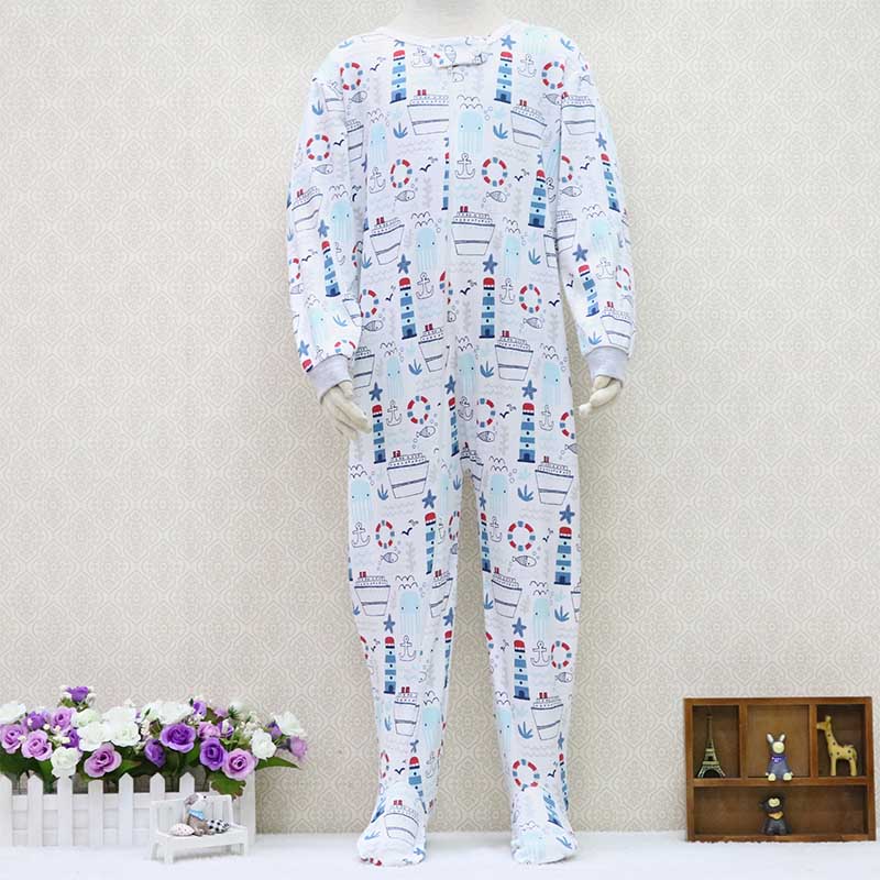 Baby Kinder 2 bis 7 Jahre alt Einteiliger Strampler Langarm 100% Baumwolle Kleidung Reißverschluss Jungen und Mädchen Kleidung Pyjama Strampler 104 von Joom DACH