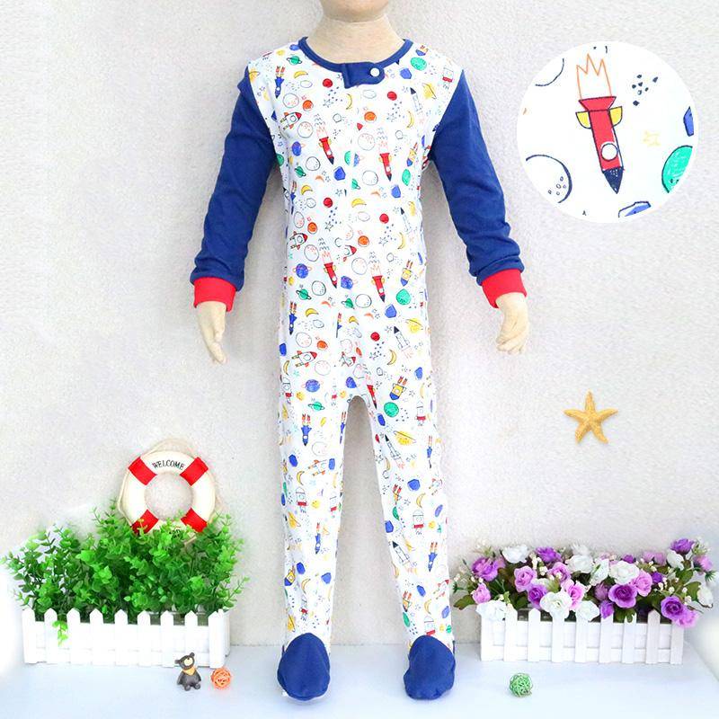 Baby Kinder 2 bis 7 Jahre alt Einteiliger Strampler Langarm 100% Baumwolle Kleidung Reißverschluss Jungen und Mädchen Kleidung Pyjama Strampler 116 dargestellt von Joom DACH