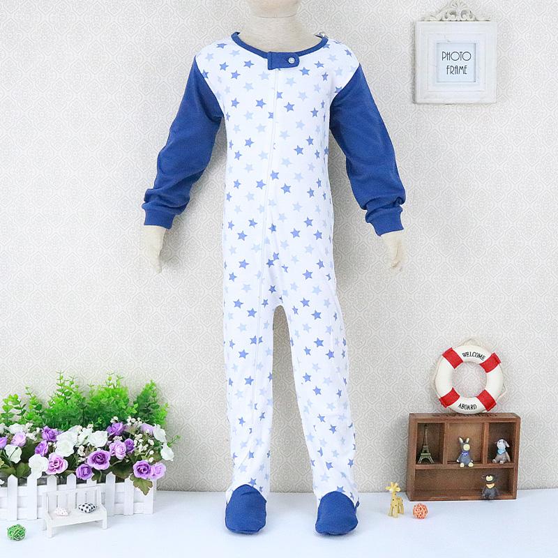 Baby Kinder 2 bis 7 Jahre alt Einteiliger Strampler Langarm 100% Baumwolle Kleidung Reißverschluss Jungen und Mädchen Kleidung Pyjama Strampler 116 von Joom DACH