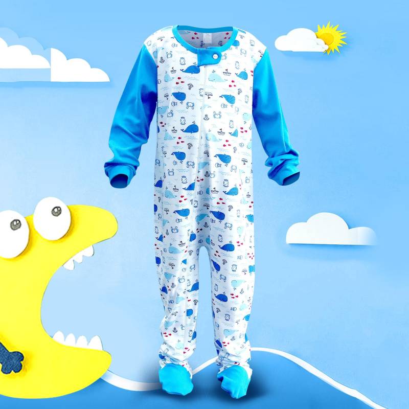 Baby Kinder 2 bis 7 Jahre alt Einteiliger Strampler Langarm 100% Baumwolle Kleidung Reißverschluss Jungen und Mädchen Kleidung Pyjama Strampler 122 dargestellt von Joom DACH