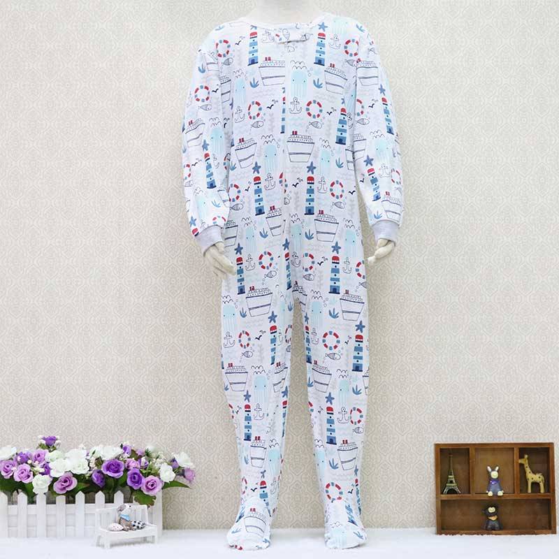 Baby Kinder 2 bis 7 Jahre alt Einteiliger Strampler Langarm 100% Baumwolle Kleidung Reißverschluss Jungen und Mädchen Kleidung Pyjama Strampler 98 hellblaue von Joom DACH