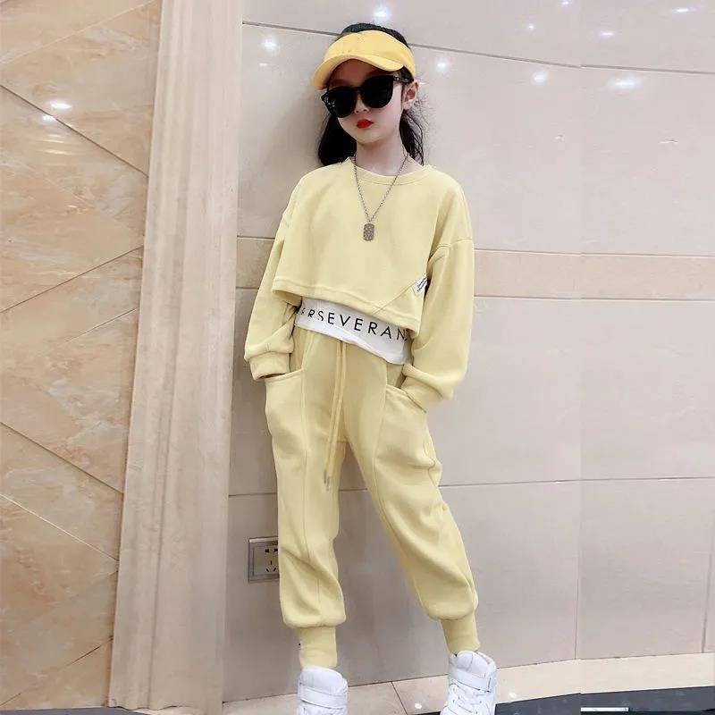 Baby Kinder Kinder Mädchen Kleidung Set Herbst Kapuzenjacke Weste Hose Sportanzug Trainingsanzug Kleinkind Kleidung Outfit für 2-12 Jahre 130 gelb von Joom DACH