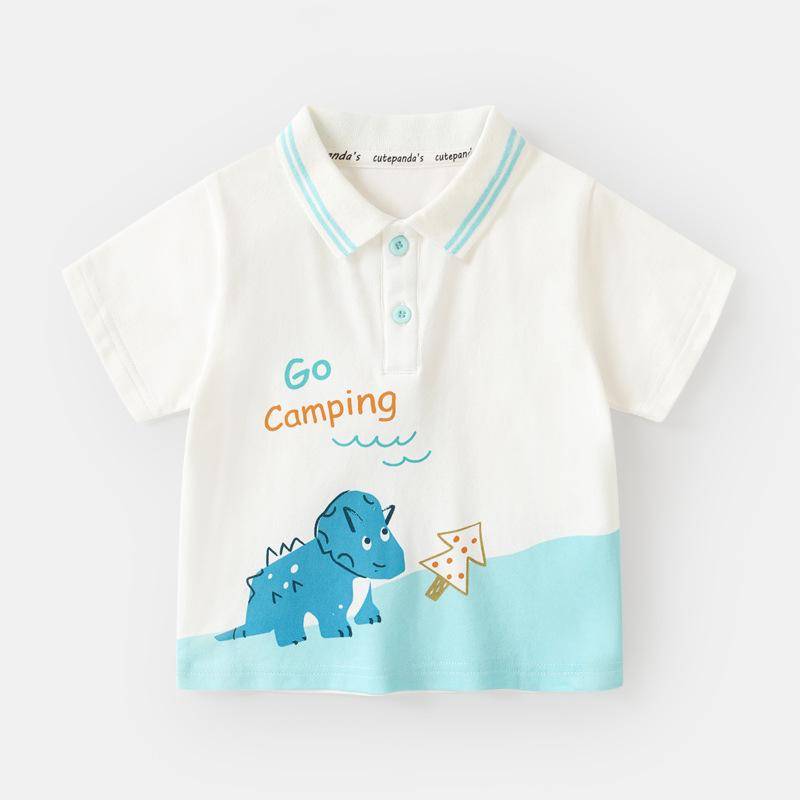 Baby Kleidung Casual kurzarm T-shirts Sommer Jungen Polo Shirts Kinder Mädchen Baby Tops Sommer 120cm blau von Joom DACH
