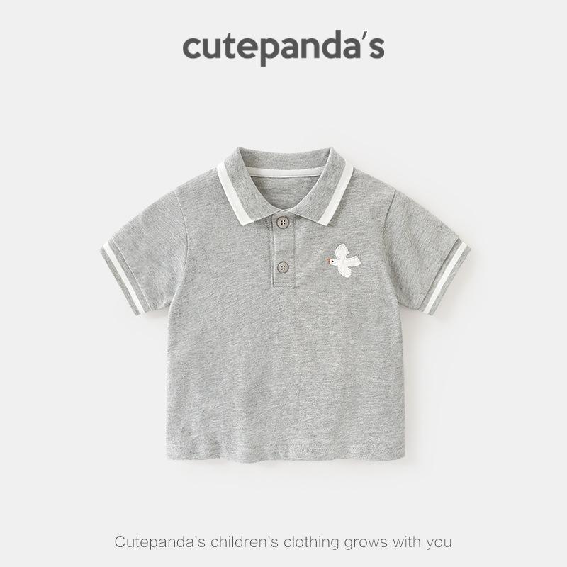 Baby Kleidung Casual kurzarm T-shirts Sommer Jungen Polo Shirts Kinder Mädchen Baby Tops Sommer 120cm von Joom DACH