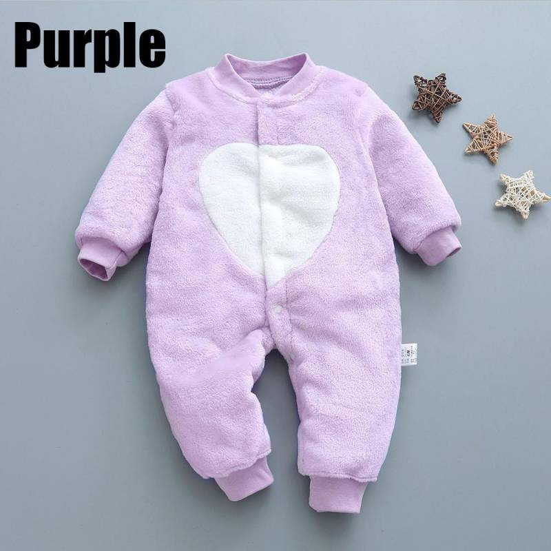 Baby Kleidung Herbst und Winter Baby Body Ins Kinder Pyjamas Flanell Creeper Cartoon Anzug 59cm violett von Joom DACH