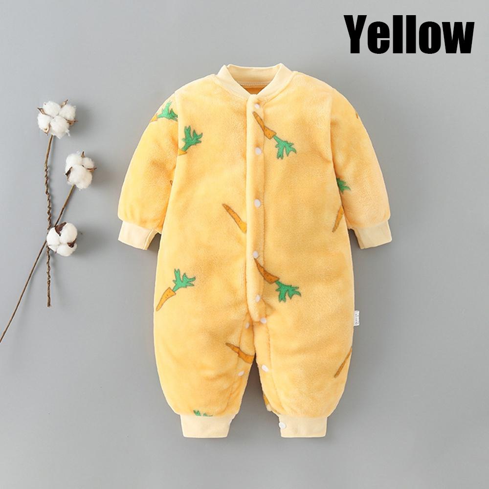 Baby Kleidung Herbst und Winter Baby Body Ins Kinder Pyjamas Flanell Creeper Cartoon Anzug 90cm gelb von Joom DACH