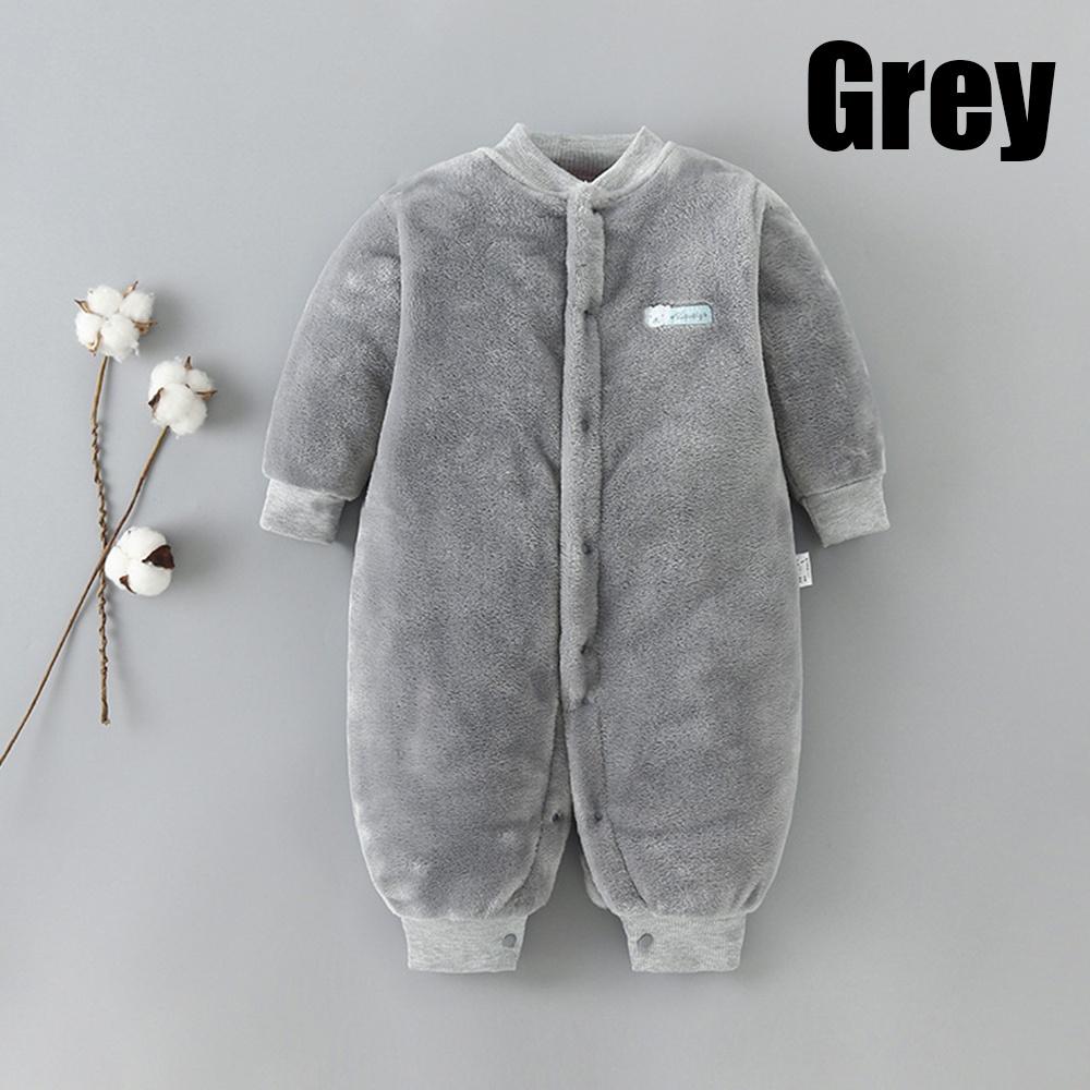Baby Kleidung Herbst und Winter Baby Body Ins Kinder Pyjamas Flanell Creeper Cartoon Anzug 90cm grau von Joom DACH