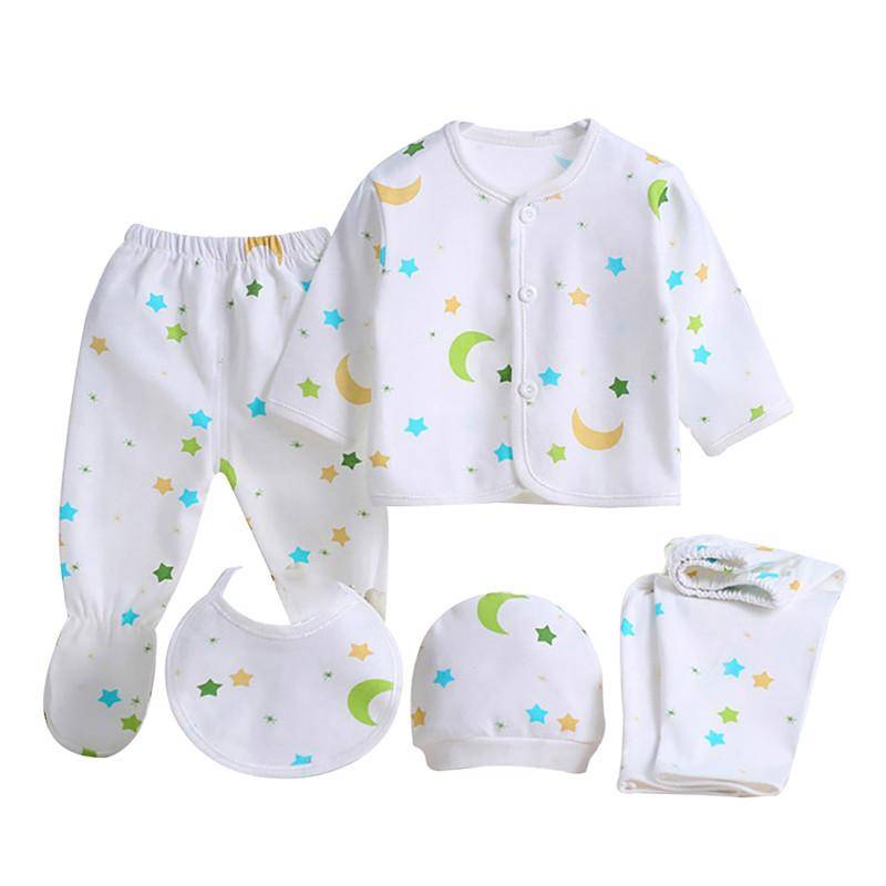 Baby Kleidung Set Neugeborene Jungen Mädchen Baumwolle Tops Hut Hosen Nachtwäsche Anzug Outfit One Size bunt von Joom DACH