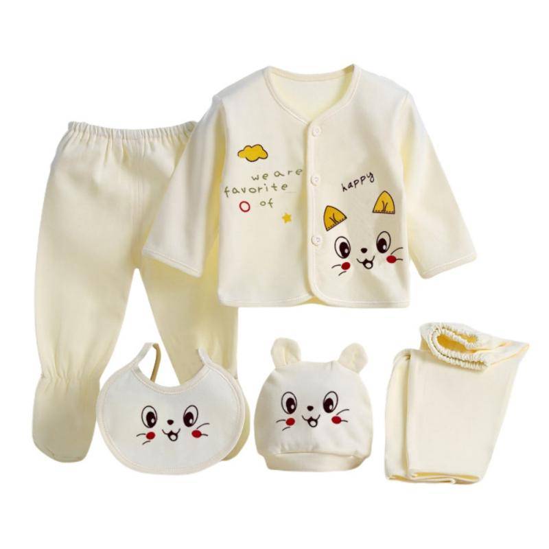 Baby Kleidung Set Neugeborene Jungen Mädchen Baumwolle Tops Hut Hosen Nachtwäsche Anzug Outfit One Size gelb von Joom DACH