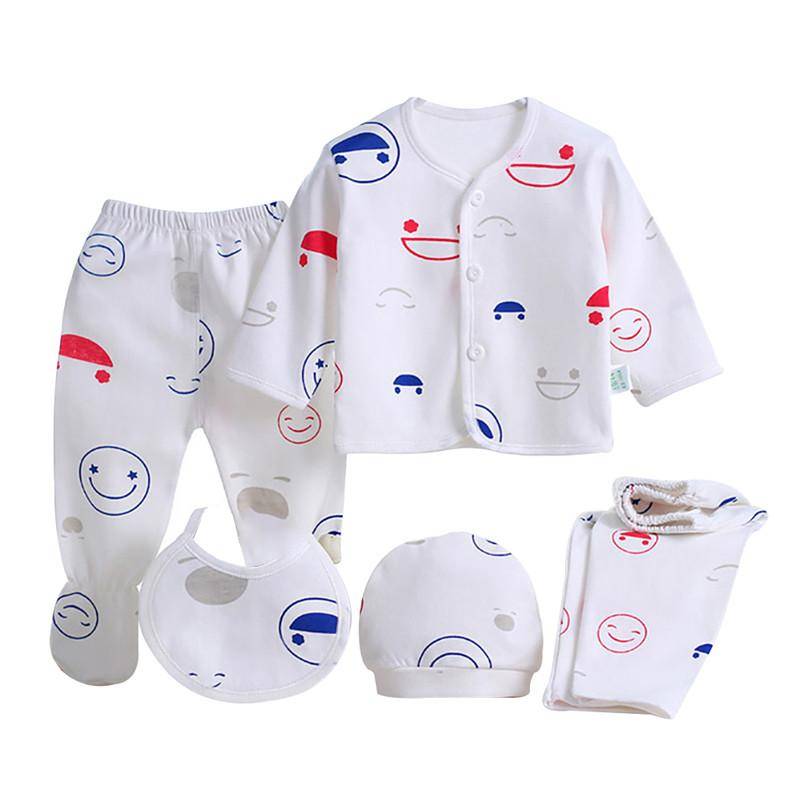 Baby Kleidung Set Neugeborene Jungen Mädchen Baumwolle Tops Hut Hosen Nachtwäsche Anzug Outfit One Size bunt von Joom DACH