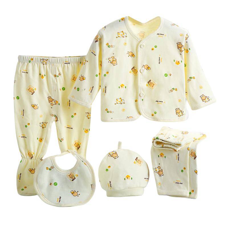 Baby Kleidung Set Neugeborene Jungen Mädchen Baumwolle Tops Hut Hosen Nachtwäsche Anzug Outfit One Size gelb von Joom DACH