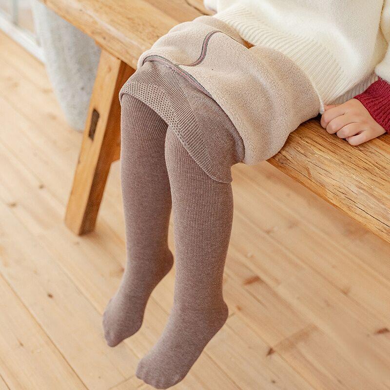 Baby Kleinkind Kinder Mädchen Warme Strumpfhosen Samt Gefüttert Kinder Strümpfe Fleece Leggings 2-15 Jahre XXL braun von Joom DACH