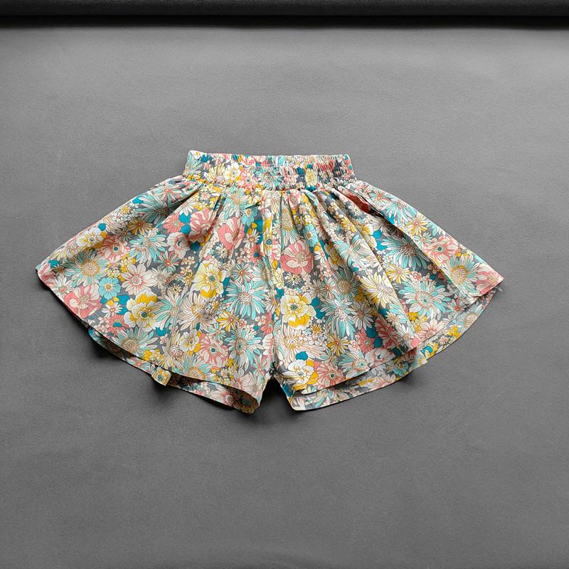 Baby-Mädchen-Blumen-Culottes, Sommer-Süße, modische Kinder-Hotpants mit weitem Bein und Blumenmuster, Kinder-Mädchen-Mini-Shorts 120 orange von Joom DACH
