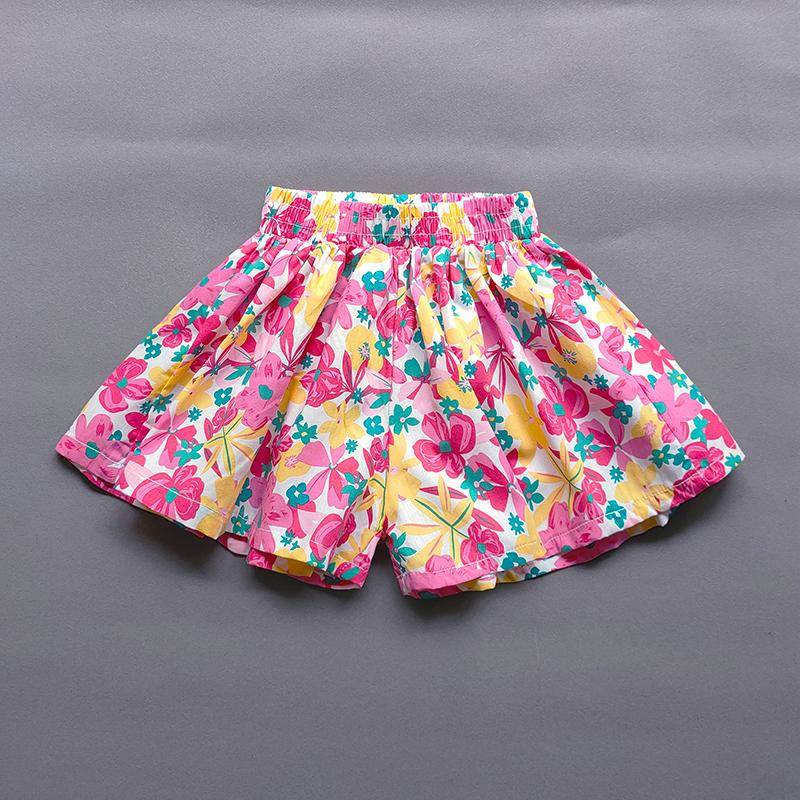 Baby-Mädchen-Blumen-Culottes, Sommer-Süße, modische Kinder-Hotpants mit weitem Bein und Blumenmuster, Kinder-Mädchen-Mini-Shorts 150 rosa von Joom DACH