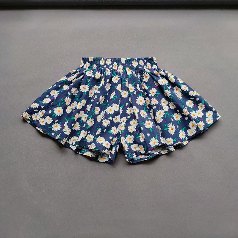 Baby-Mädchen-Blumen-Culottes, Sommer-Süße, modische Kinder-Hotpants mit weitem Bein und Blumenmuster, Kinder-Mädchen-Mini-Shorts 150 navy blau von Joom DACH