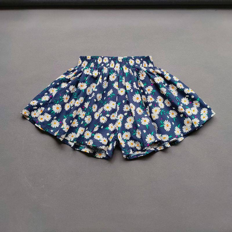 Baby-Mädchen-Blumen-Culottes, Sommer-Süße, modische Kinder-Hotpants mit weitem Bein und Blumenmuster, Kinder-Mädchen-Mini-Shorts 150 navy blau von Joom DACH