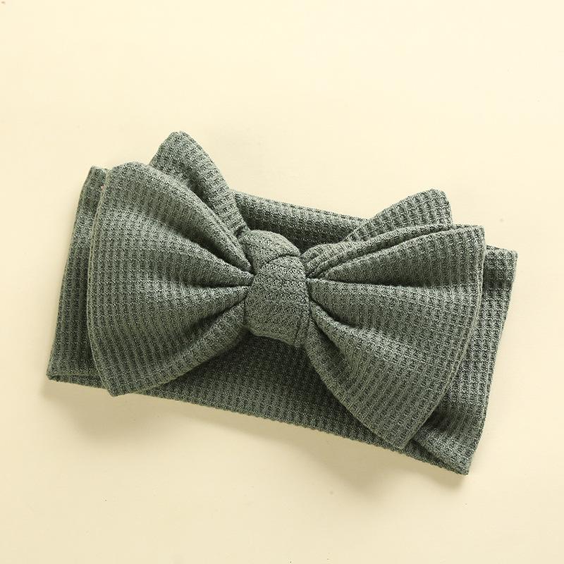 Baby Mädchen Haarschmuck Baby Stirnband Neugeborene Kinder Kopfbedeckung Strick Große Schleife Doppellagig Kinder Haarband Turban Kopfschmuck von Joom DACH