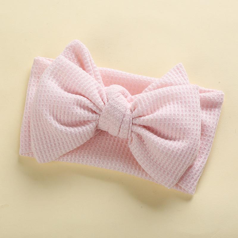 Baby Mädchen Haarschmuck Baby Stirnband Neugeborene Kinder Kopfbedeckung Strick Große Schleife Doppellagig Kinder Haarband Turban Kopfschmuck von Joom DACH
