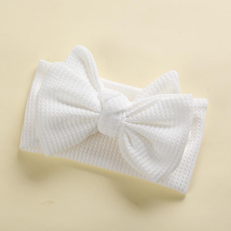 Baby Mädchen Haarschmuck Baby Stirnband Neugeborene Kinder Kopfbedeckung Strick Große Schleife Doppellagig Kinder Haarband Turban Kopfschmuck von Joom DACH