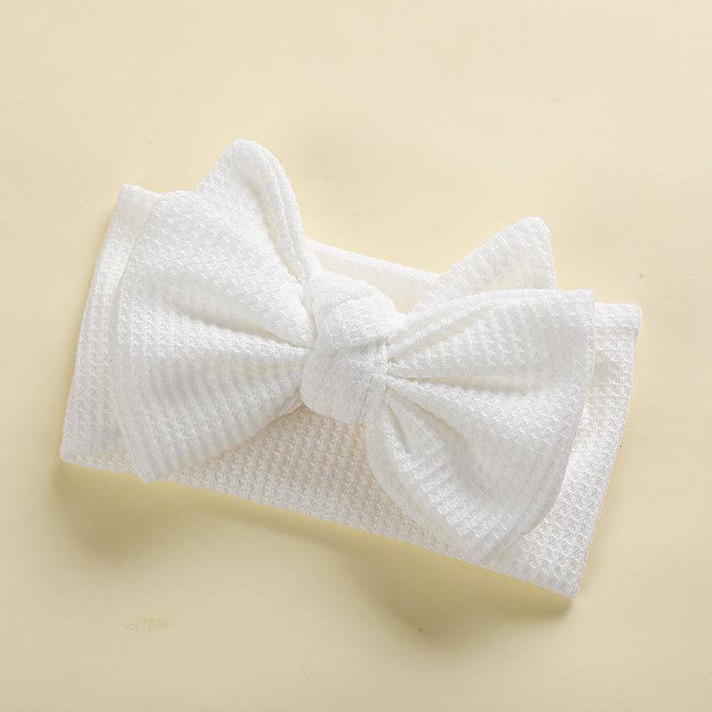 Baby Mädchen Haarschmuck Baby Stirnband Neugeborene Kinder Kopfbedeckung Strick Große Schleife Doppellagig Kinder Haarband Turban Kopfschmuck von Joom DACH