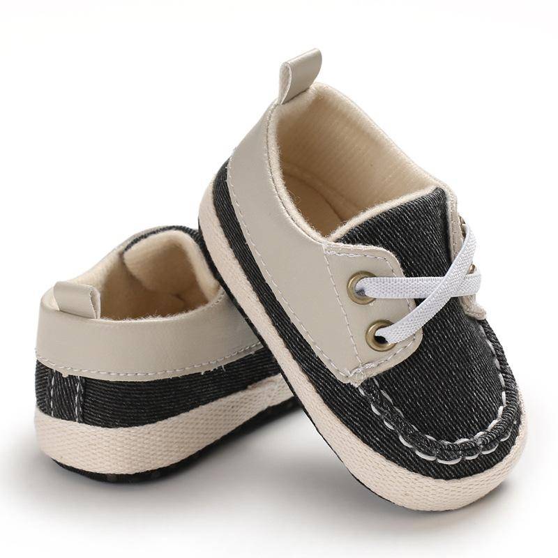 Baby Mädchen Jungen Schuhe Neugeborenen Leinwand Solide Lace-up Erste Wanderer Dekoration Weiche Sohle Anti-Rutsch Kinder 12-18m von Joom DACH