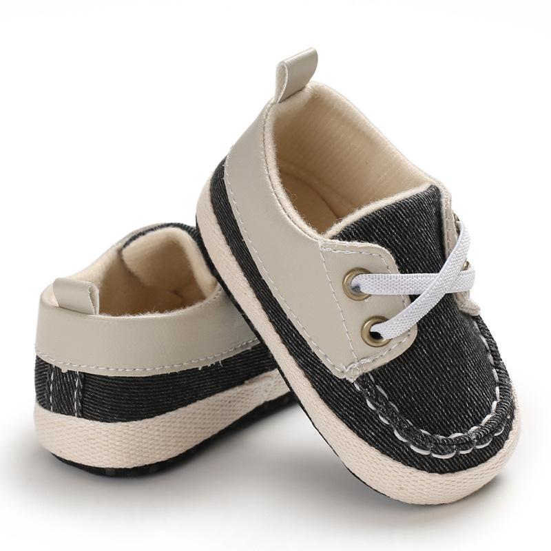 Baby Mädchen Jungen Schuhe Neugeborenen Leinwand Solide Lace-up Erste Wanderer Dekoration Weiche Sohle Anti-Rutsch Kinder 6-12m von Joom DACH