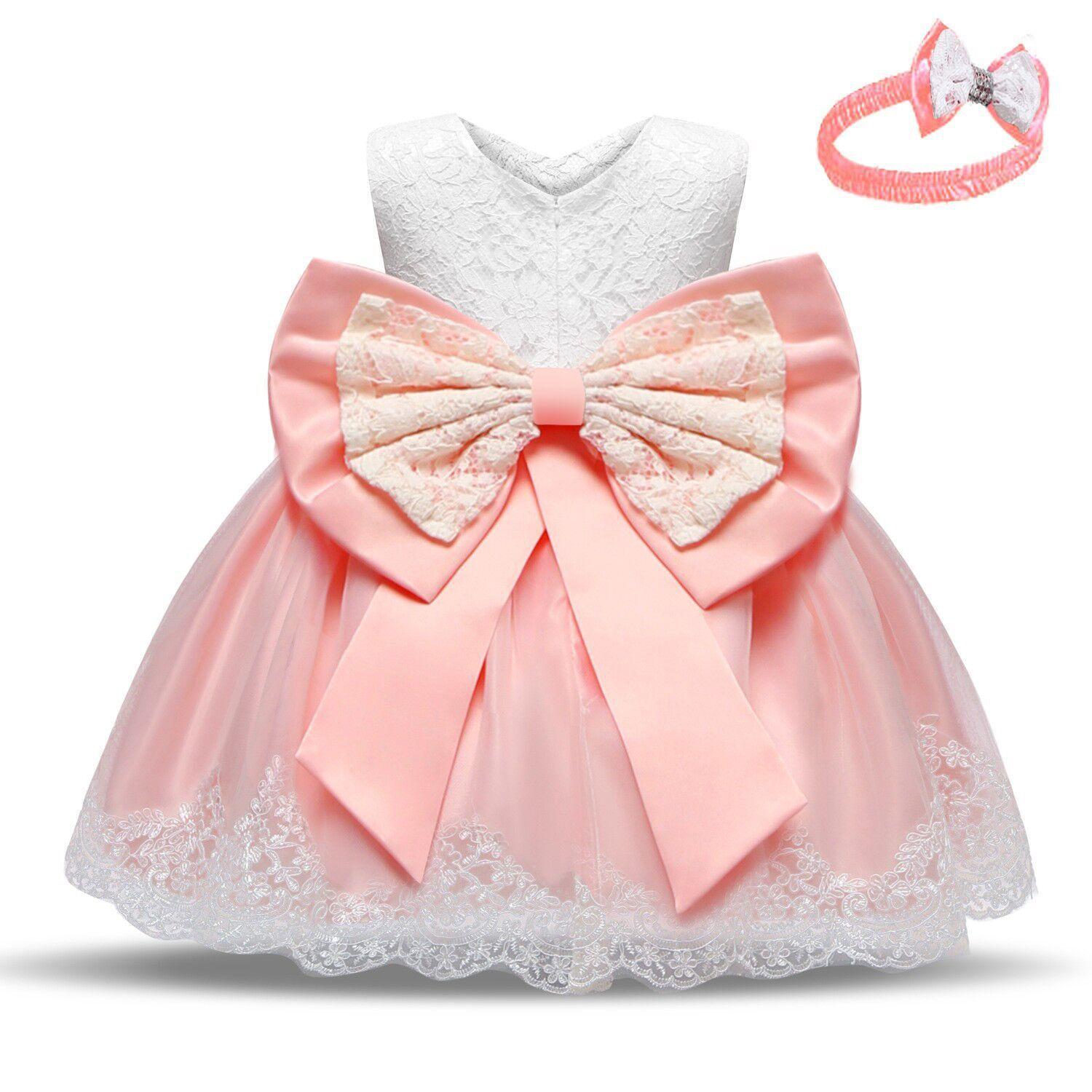 Baby Mädchen Kostüm Kleinkind Kinder Hochzeit und Geburtstag Party Kinder Spitze Prinzessin Kleid 110cm rosa von Joom DACH