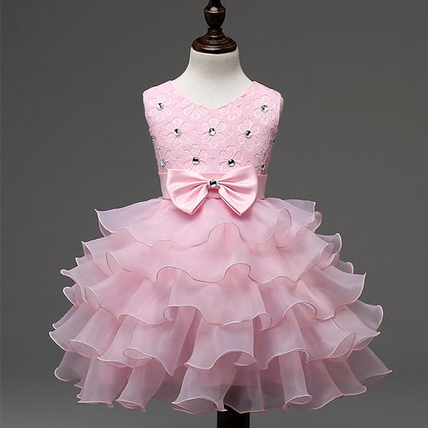 Baby Mädchen Taufkleid Kinder Rüschen Spitze Mädchen Prinzessin Kleider Tutu für Hochzeit Party Events 8T rosa von Joom DACH