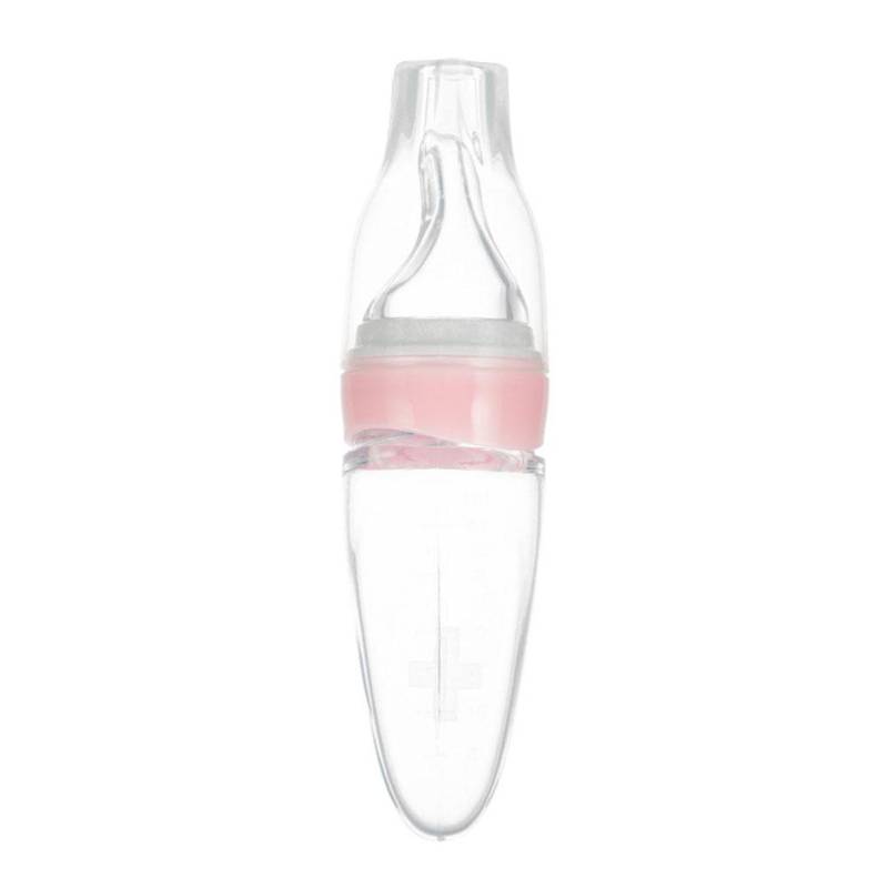 Baby Medizin Wasser Fütterer Essbares Silikon Simulations-Schnuller-Sauger Mit Skala(Rosa 40 ml) rosa von Joom DACH
