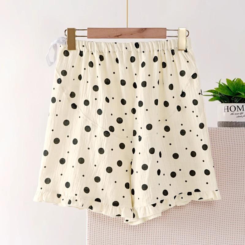 Baby Mull Sommer Verstellbarer Pyjama für Schwangere Bauchstützende Shorts Reine Baumwolle Mull Dünne Fünf-Punkt-Hose Wochenbett-Hose 5XL von Joom DACH