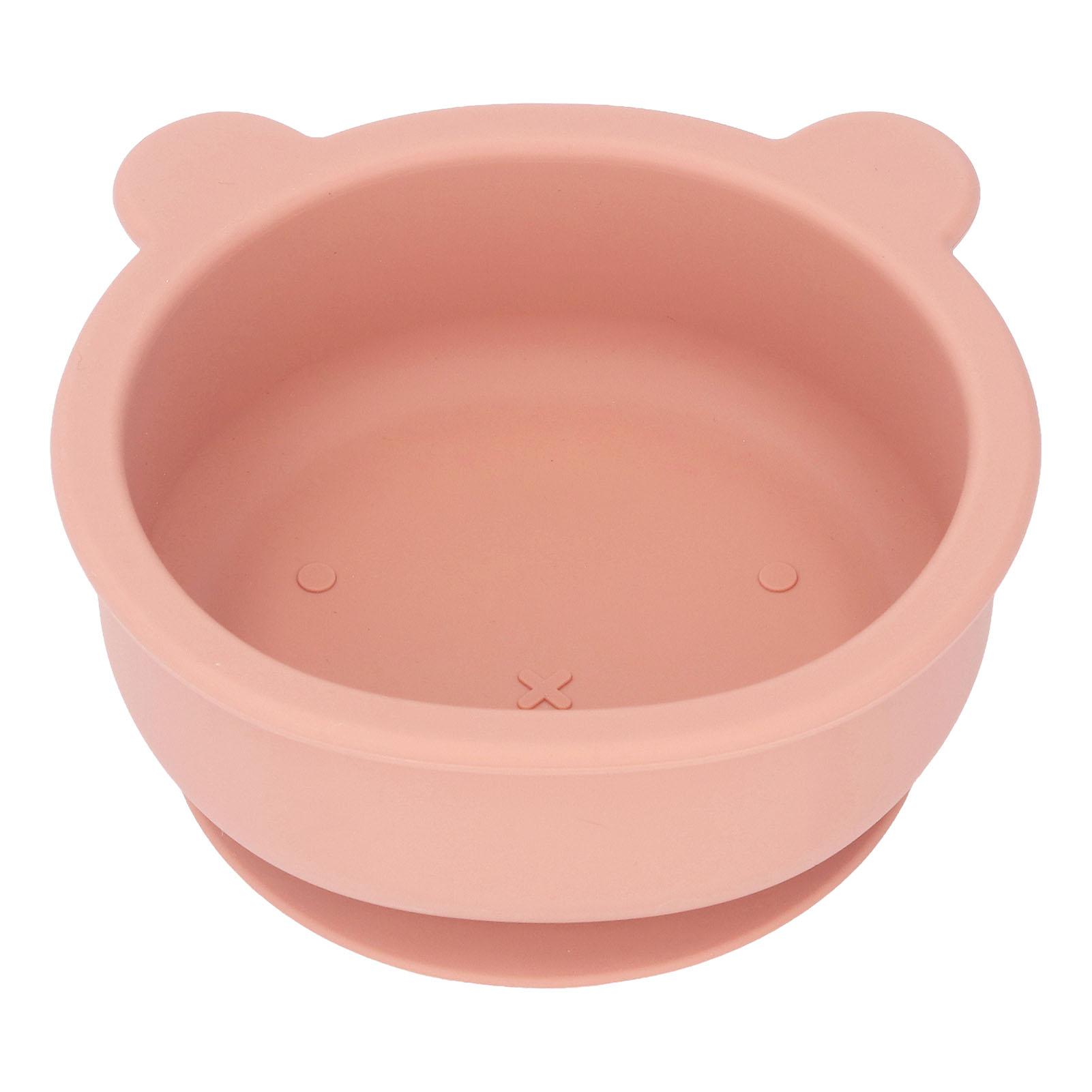 Baby Schüssel Lebensmittelqualität Silikon Cartoon Bär Form Kleinkind Schüssel Schüsseln mit Saugfuß für Babys Kinder L(for 6.5-9kg) ziegelrot von Joom DACH