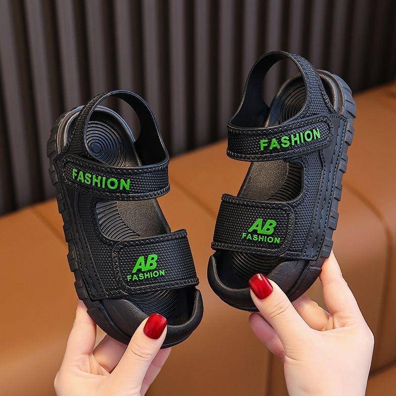 Baby Sommer Neue kinder Weiche Sohle Strand Schuhe Jungen Sport Sandalen Atmungsaktive Baotou Baby Schuhe männer Sommer 25/26 schwarz von Joom DACH