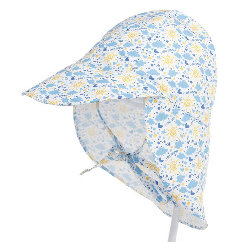 Baby-Sonnenschutz-Mütze, verstellbare Sommer-Babymütze für Jungen und Mädchen, Kinder-Mütze S(44-48cm) wenig junge blaue von Joom DACH