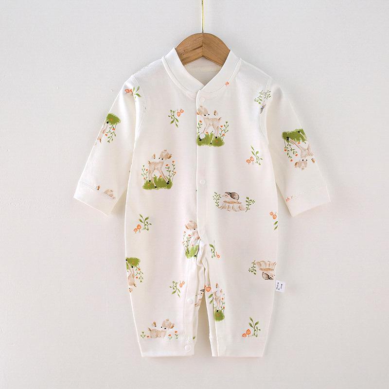 Baby-Strampler mit langen Ärmeln aus gekämmter Baumwolle für Neugeborene – Frühling & Herbst 59cm hellbraun von Joom DACH