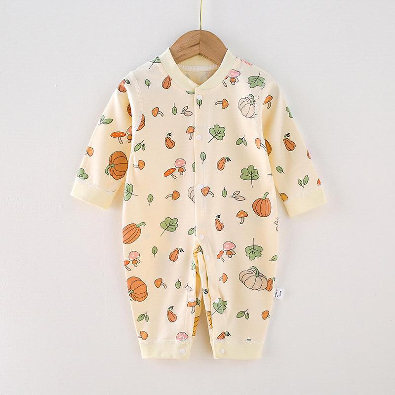 Baby-Strampler mit langen Ärmeln aus gekämmter Baumwolle für Neugeborene – Frühling & Herbst 59cm kürbis von Joom DACH