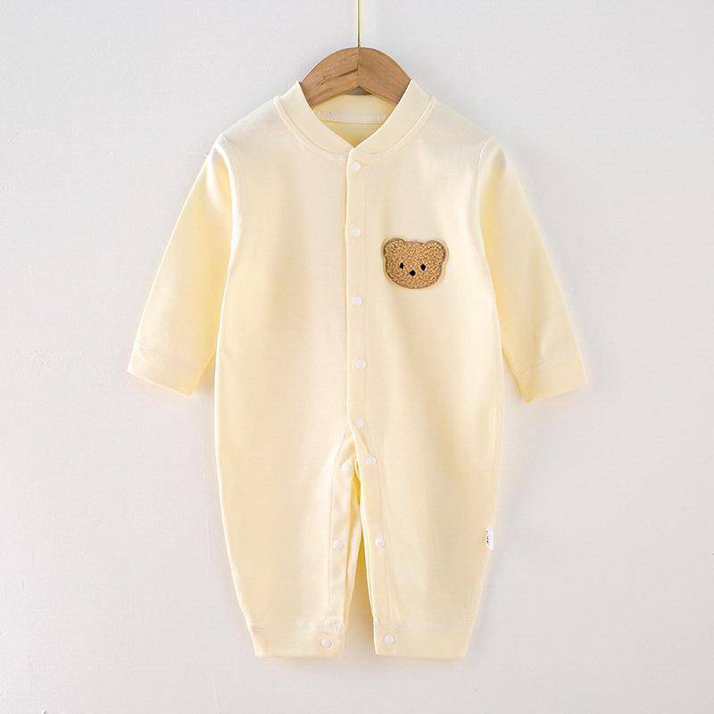 Baby-Strampler mit langen Ärmeln aus gekämmter Baumwolle für Neugeborene – Frühling & Herbst 73cm von Joom DACH