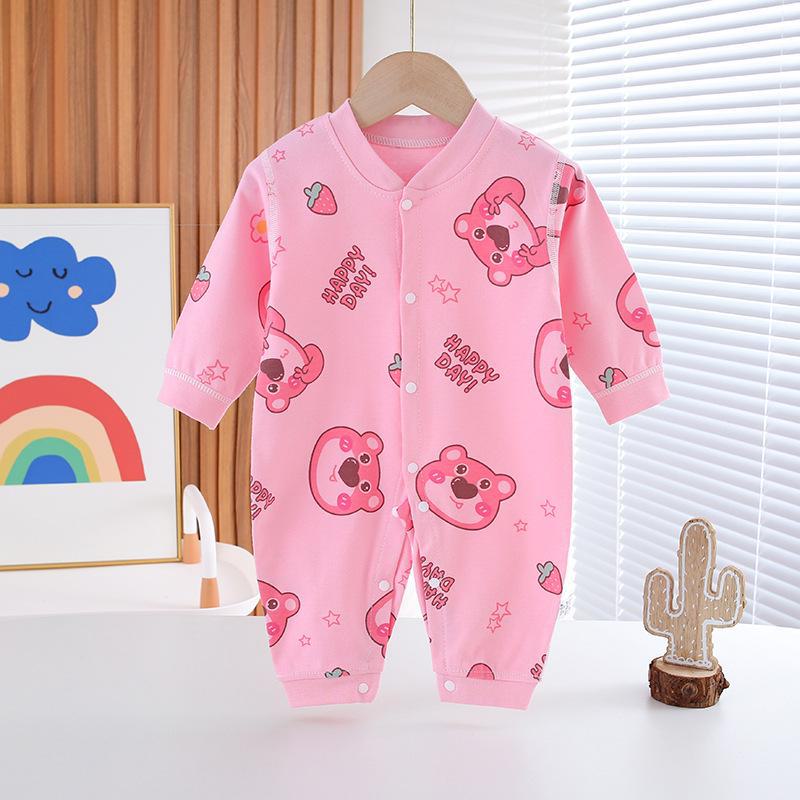 Baby-Strampler mit langen Ärmeln aus gekämmter Baumwolle für Neugeborene – Frühling & Herbst 80cm rosa von Joom DACH
