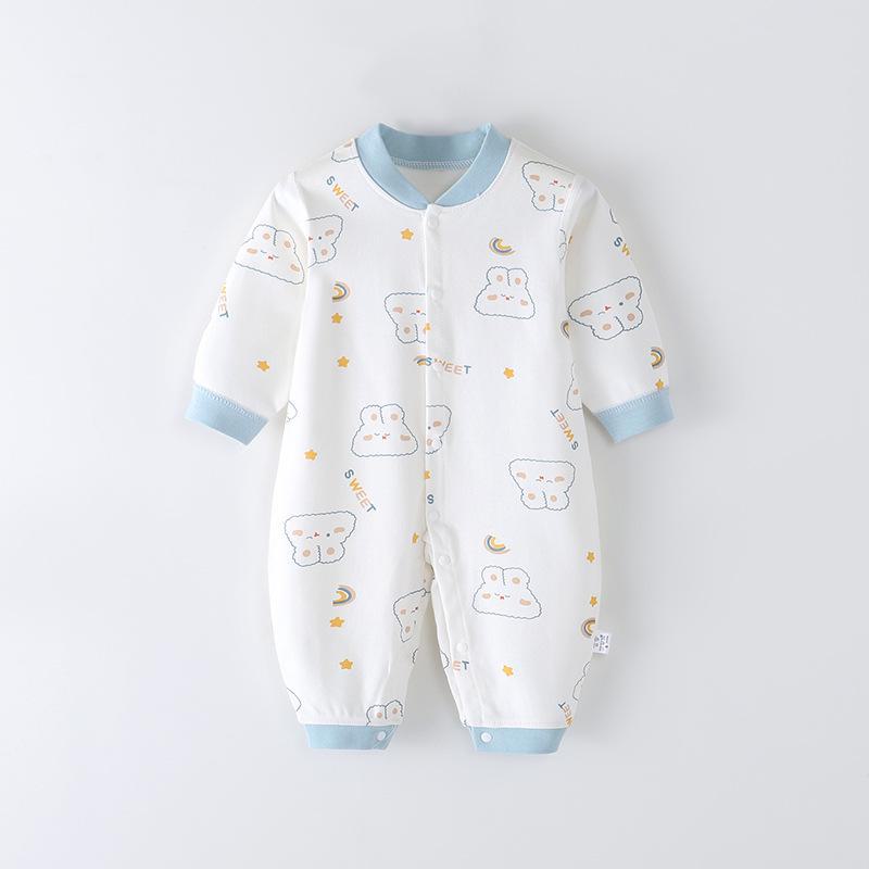 Baby-Strampler mit langen Ärmeln aus gekämmter Baumwolle für Neugeborene – Frühling & Herbst 80cm von Joom DACH