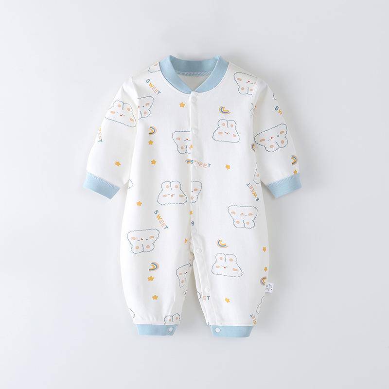 Baby-Strampler mit langen Ärmeln aus gekämmter Baumwolle für Neugeborene – Frühling & Herbst 80cm von Joom DACH