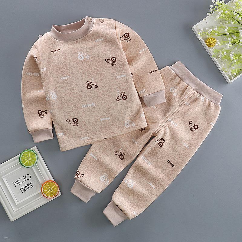 Baby Thermounterwäsche-Set: Plüschiger, dicker Pyjama für Jungen und Mädchen 110cm von Joom DACH