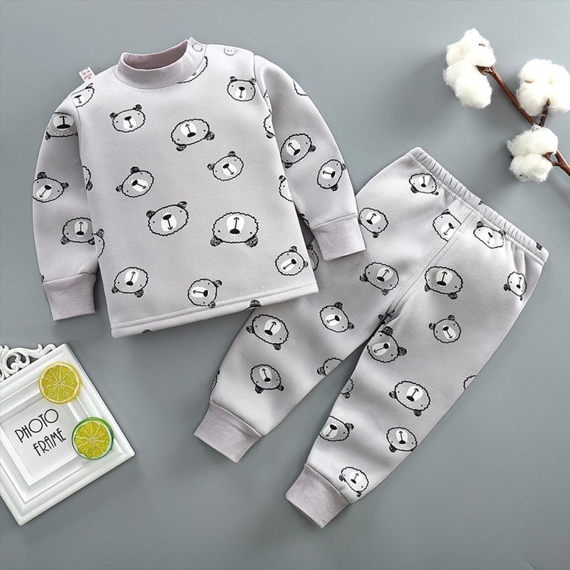 Baby Thermounterwäsche-Set: Plüschiger, dicker Pyjama für Jungen und Mädchen 80cm von Joom DACH