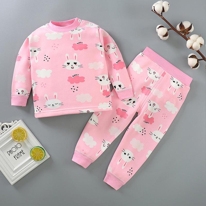 Baby Thermounterwäsche-Set: Plüschiger, dicker Pyjama für Jungen und Mädchen 80cm von Joom DACH