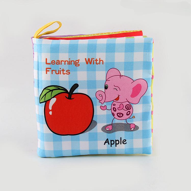 Baby Tuch Buch Früchte Tiere Erkennen Puzzle Buch Infant Kinder Früh Lernen Bildungs ​​Stoff Bücher Spielzeug Fruit bunt von Joom DACH