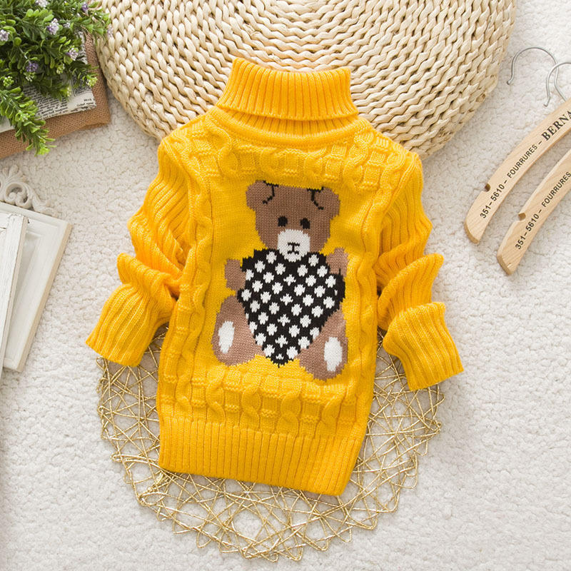 Baby Winter Kinder Kinder Cartoon Strickpullover Warme Oberbekleidung Pullover 110 gelb von Joom DACH