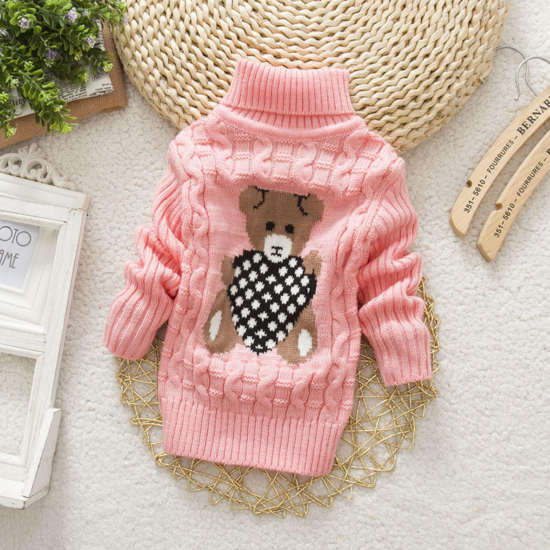 Baby Winter Kinder Kinder Cartoon Strickpullover Warme Oberbekleidung Pullover 110 rosa von Joom DACH