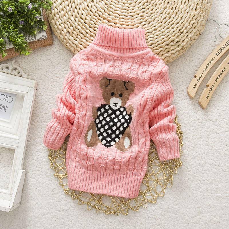 Baby Winter Kinder Kinder Cartoon Strickpullover Warme Oberbekleidung Pullover 110 rosa von Joom DACH