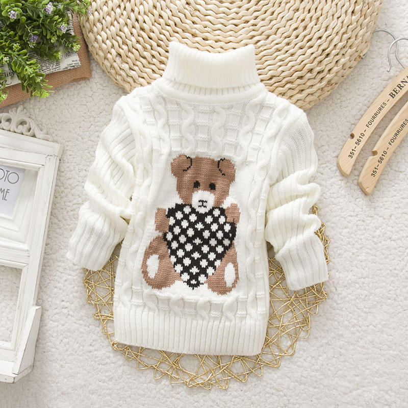 Baby Winter Kinder Kinder Cartoon Strickpullover Warme Oberbekleidung Pullover 120 weiß von Joom DACH